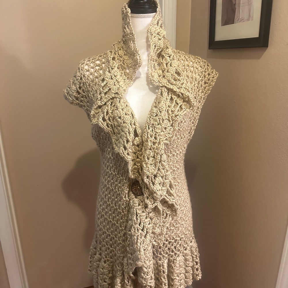 Elegant Cream Knit Women's Sweater